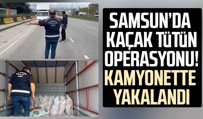 Samsun’da kaçak tütün operasyonu! Kamyonette yakalandı