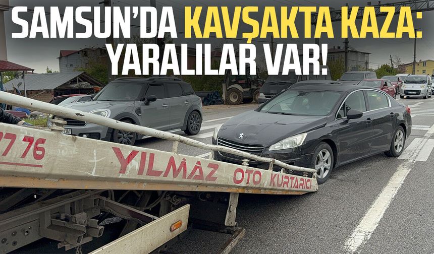 Samsun’da kavşakta kaza: Araçlar birbirine girdi!