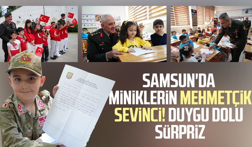 Samsun'da miniklerin Mehmetçik sevinci! Duygu dolu sürpriz