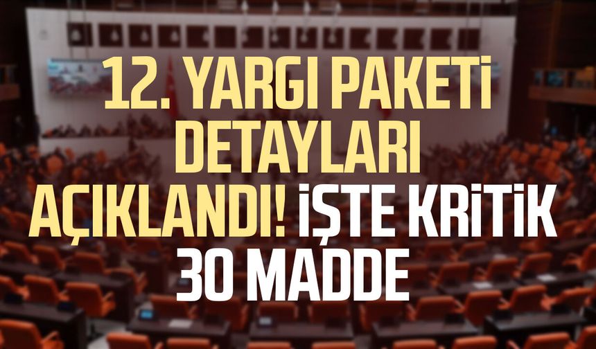 12. Yargı Paketi detayları açıklandı! İşte kritik 30 madde