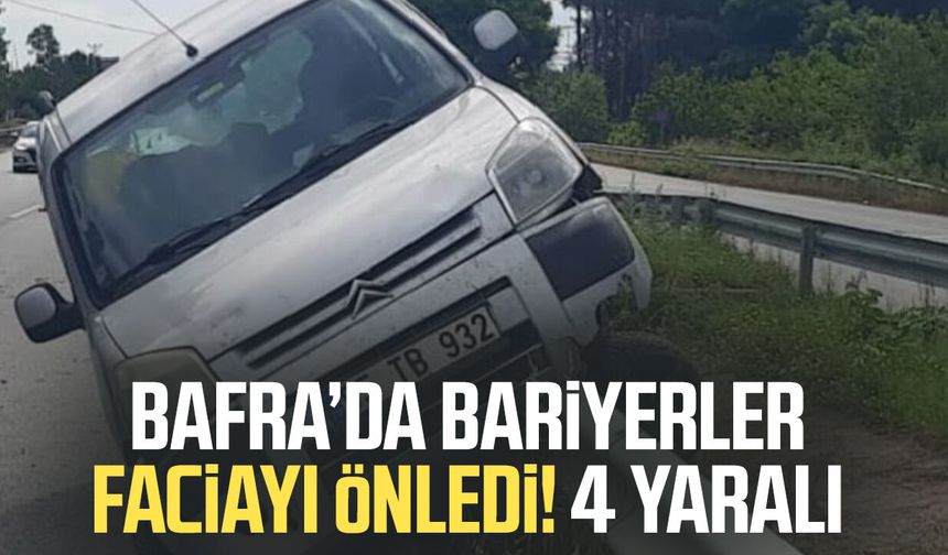 Bafra’da bariyerler faciayı önledi! 4 yaralı