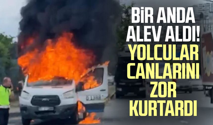 Bir anda alev aldı! Yolcular canlarını zor kurtardı
