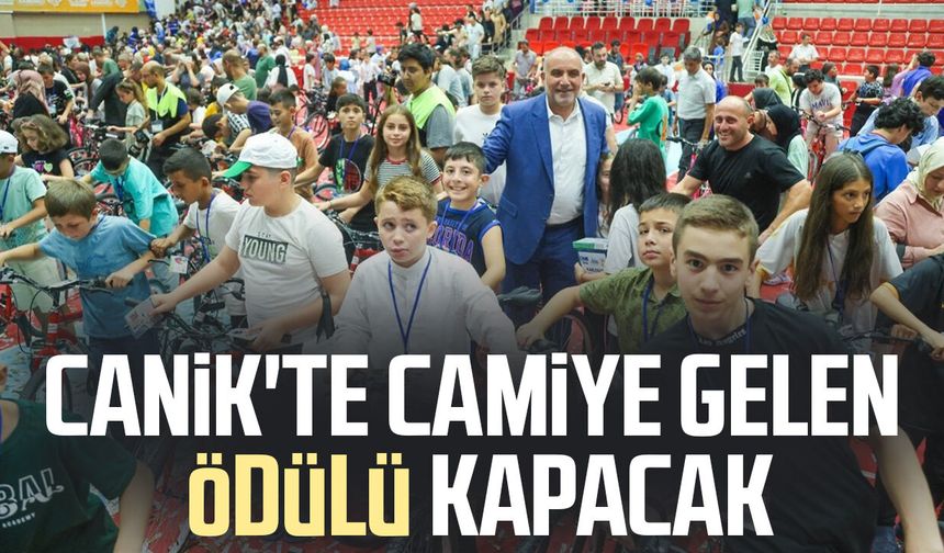 Canik'te camiye gelen ödülü kapacak