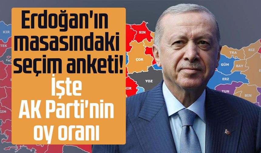 Erdoğan'ın masasındaki seçim anketi! İşte AK Parti'nin oy oranı