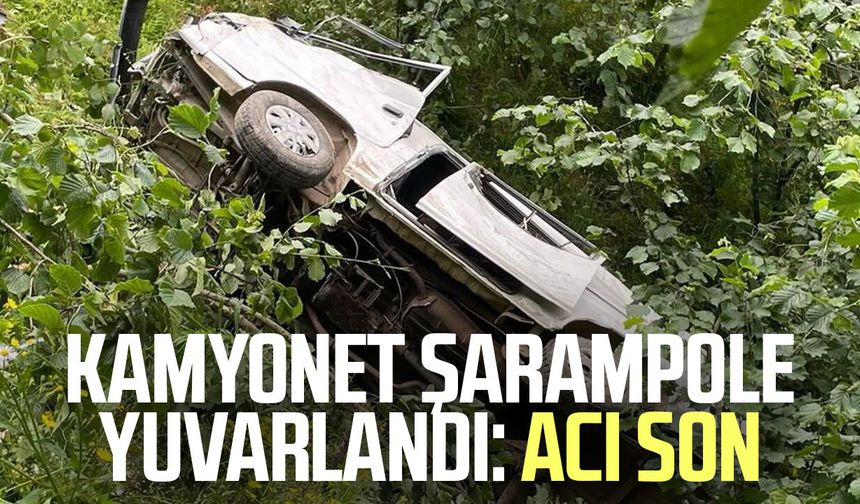 Giresun'da kamyonet şarampole yuvarlandı: Acı son