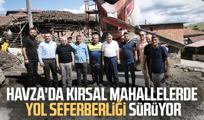 Havza'da kırsal mahallelerde yol seferberliği sürüyor