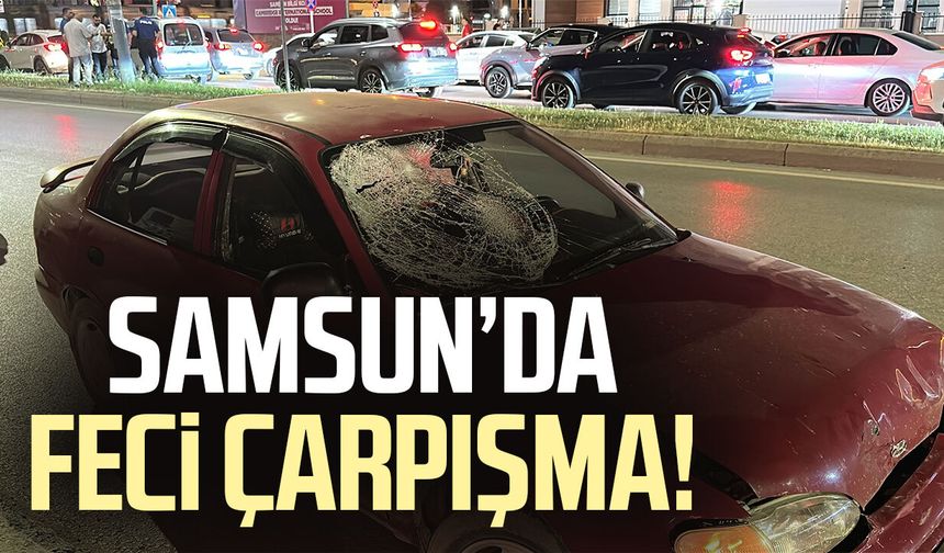 Samsun Atakum'da motosiklet ile otomobil çarpıştı!