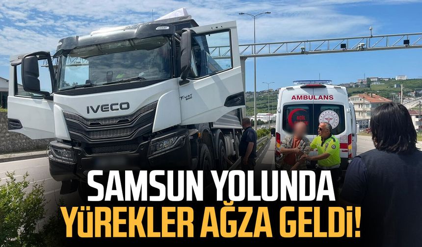Samsun yolunda yürekler ağza geldi!