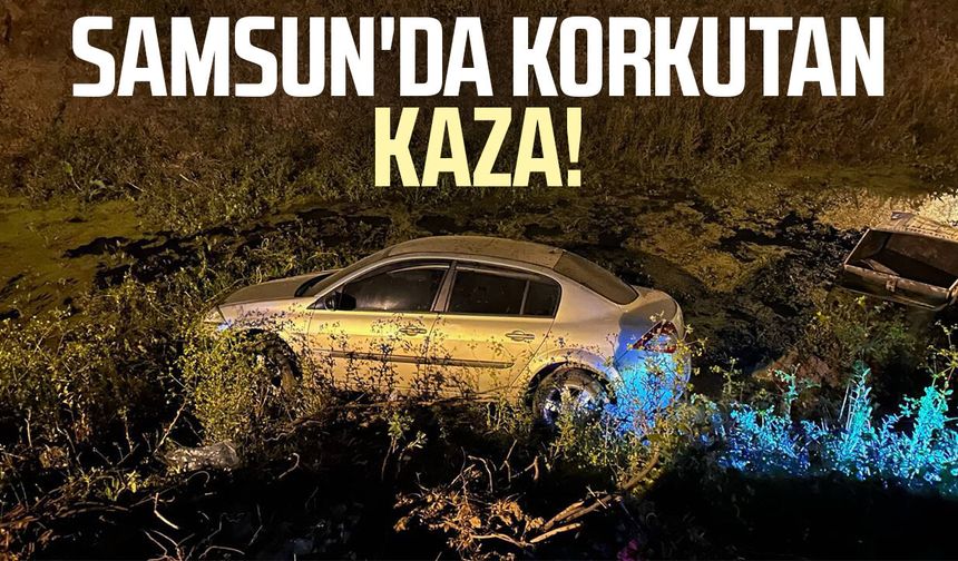 Samsun'da korkutan kaza! Otomobil tarlaya girdi