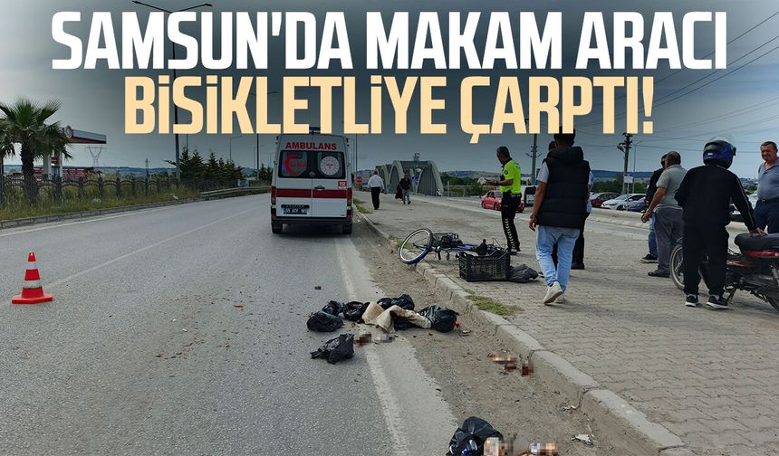 Samsun'da makam aracı bisikletliye çarptı!