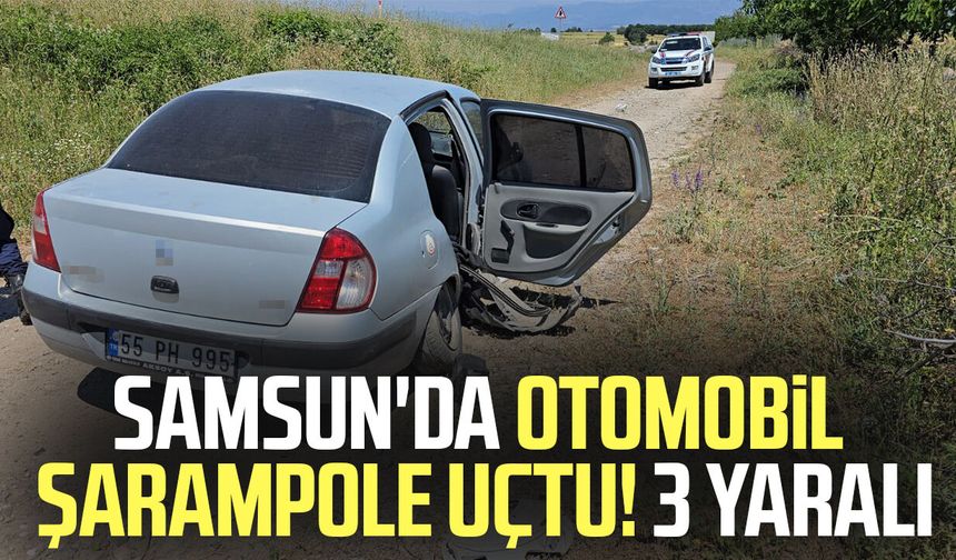 Samsun'da otomobil şarampole uçtu! 3 yaralı