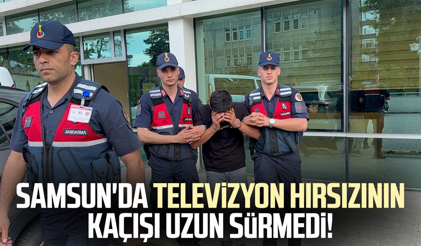 Samsun'da televizyon hırsızının kaçışı uzun sürmedi!