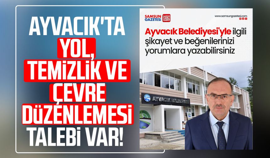 Ayvacık'ta yol, temizlik ve çevre düzenlemesi talebi var!