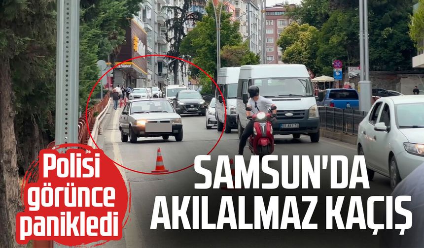 Polisi görünce panikledi! Samsun'da akılalmaz kaçış