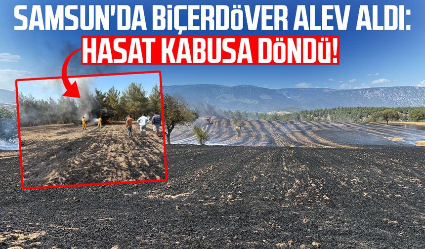 Samsun'da biçerdöver alev aldı: Hasat kabusa döndü!