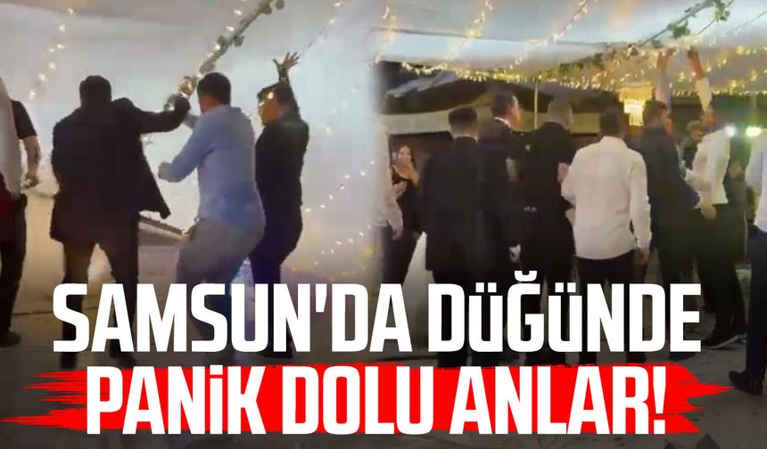 Samsun'da düğünde panik dolu anlar! Çadır davetlilerin üzerine çöktü