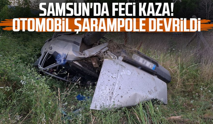 Samsun'da feci kaza! Otomobil şarampole devrildi: 3 yaralı