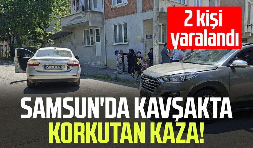 Samsun'da iki otomobil çarpıştı! 2 kişi yaralandı