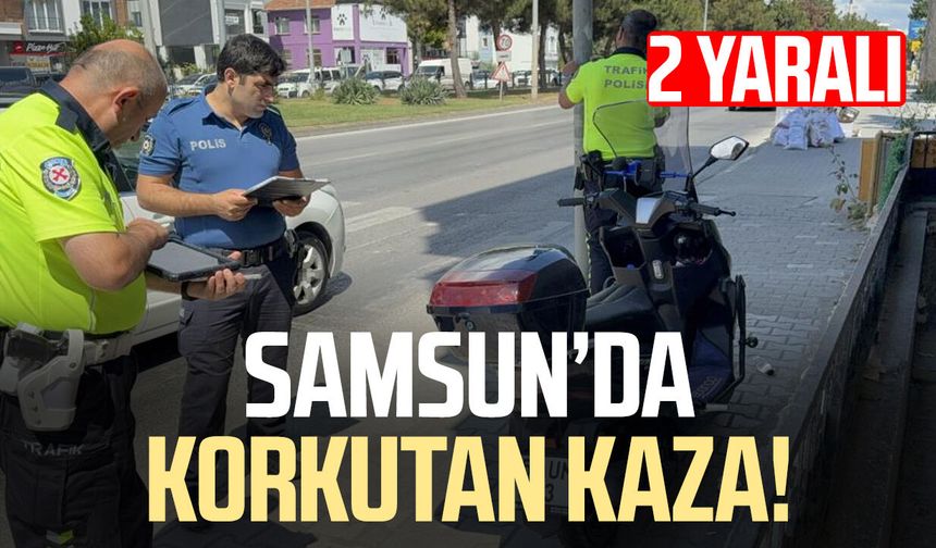Samsun'da motosiklet devrildi! 2 kişi hastanelik oldu