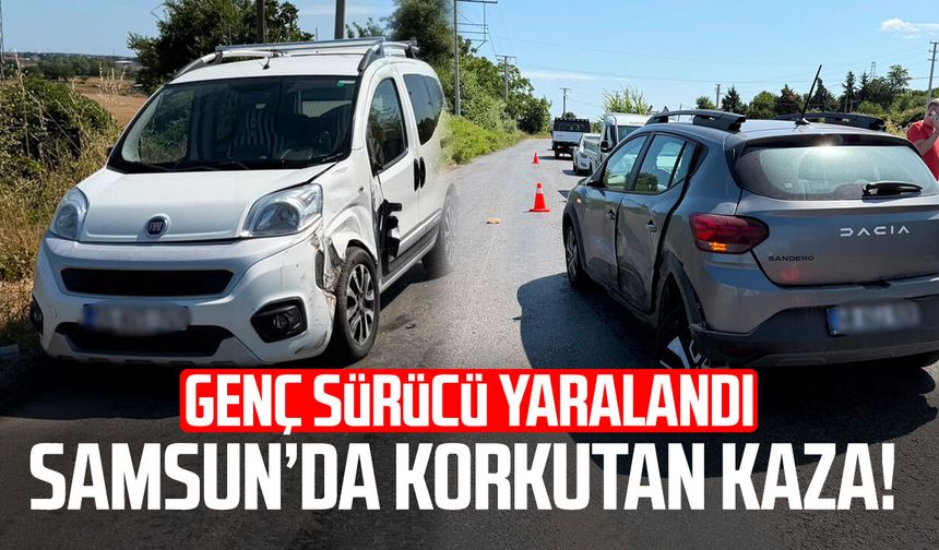 Samsun'da korkutan kaza! Genç sürücü yaralandı
