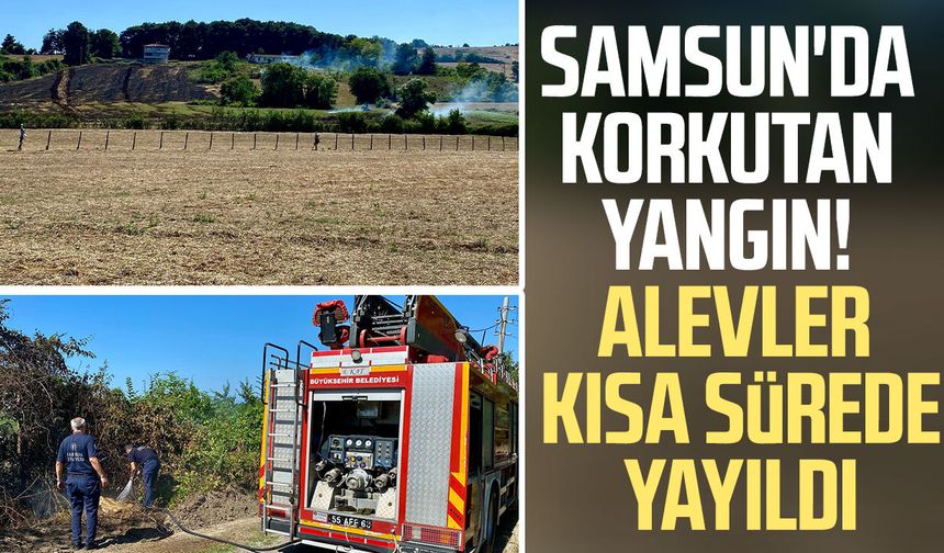 Samsun'da korkutan yangın! Alevler kısa sürede yayıldı