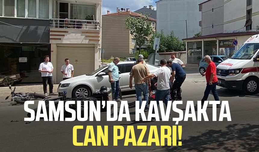 Samsun'da kavşakta can pazarı! 2 yaralı