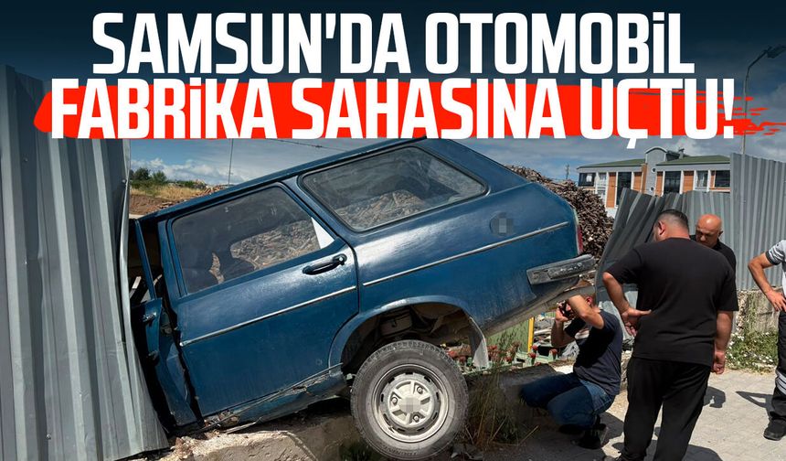 Samsun'da otomobil fabrika sahasına uçtu!