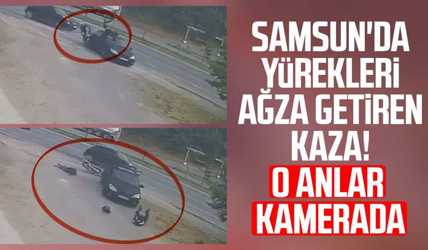 Samsun'da yürekleri ağza getiren kaza! O anlar kamerada