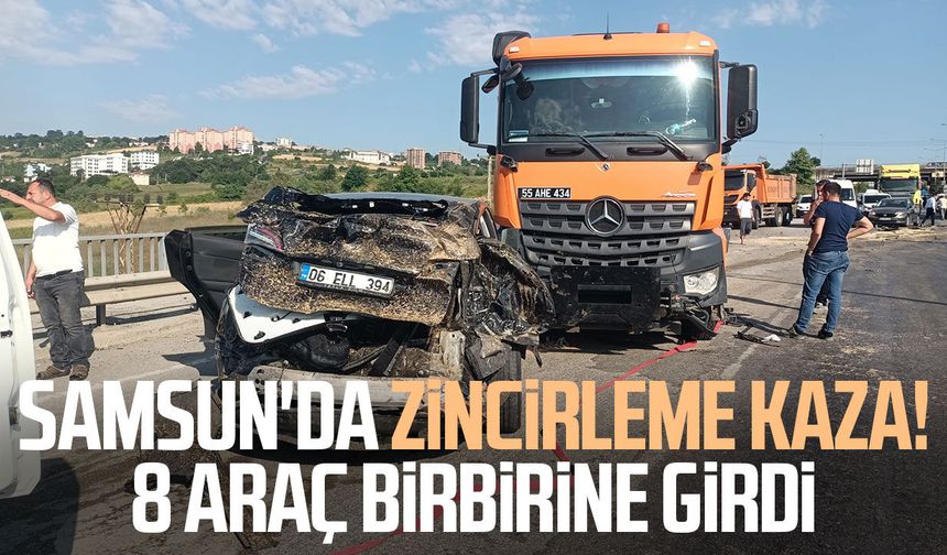 Samsun'da zincirleme kaza! 8 araç birbirine girdi