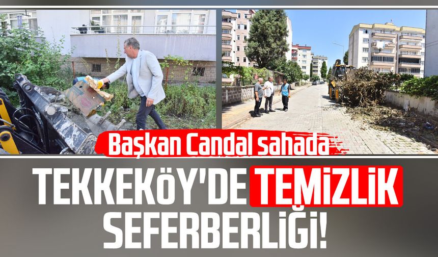 Tekkeköy'de temizlik seferberliği! Başkan Mustafa Candal sahada