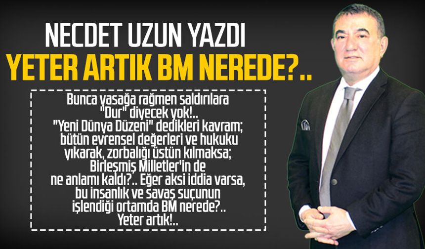 Necdet Uzun yazdı: Yeter artık BM nerede?..