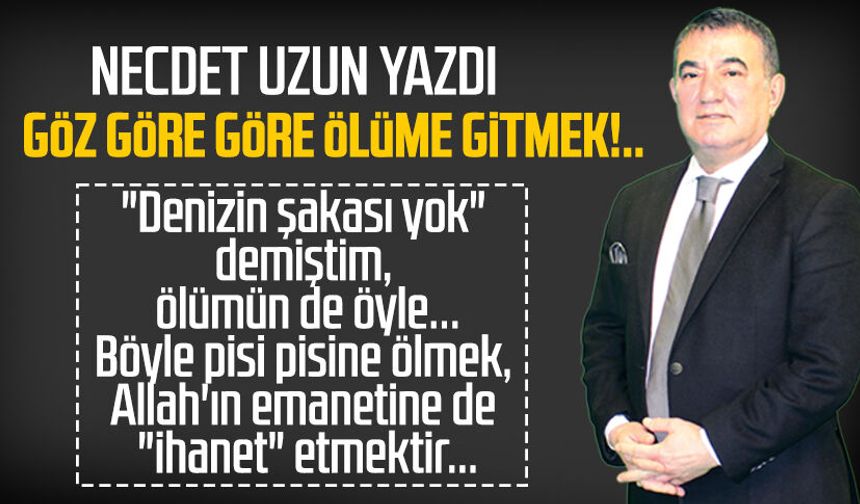 Necdet Uzun yazdı: Göz göre göre ölüme gitmek!..