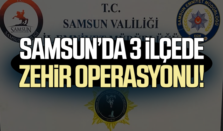 Samsun’da 3 ilçede zehir operasyonu! Binlerce madde ele geçirildi