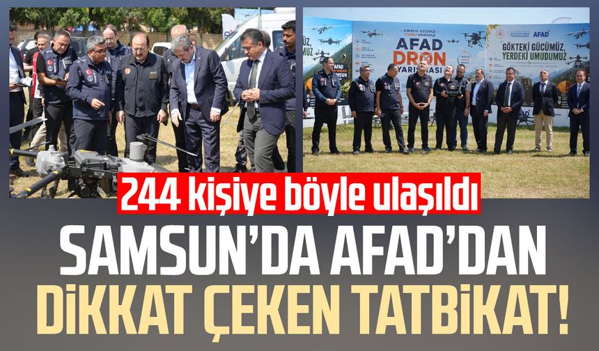 Samsun’da AFAD’dan dikkat çeken tatbikat! 244 kişiye böyle ulaşıldı