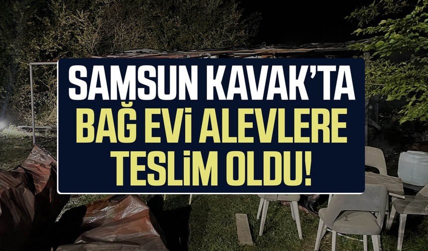 Samsun Kavak’ta bağ evi alevlere teslim oldu!