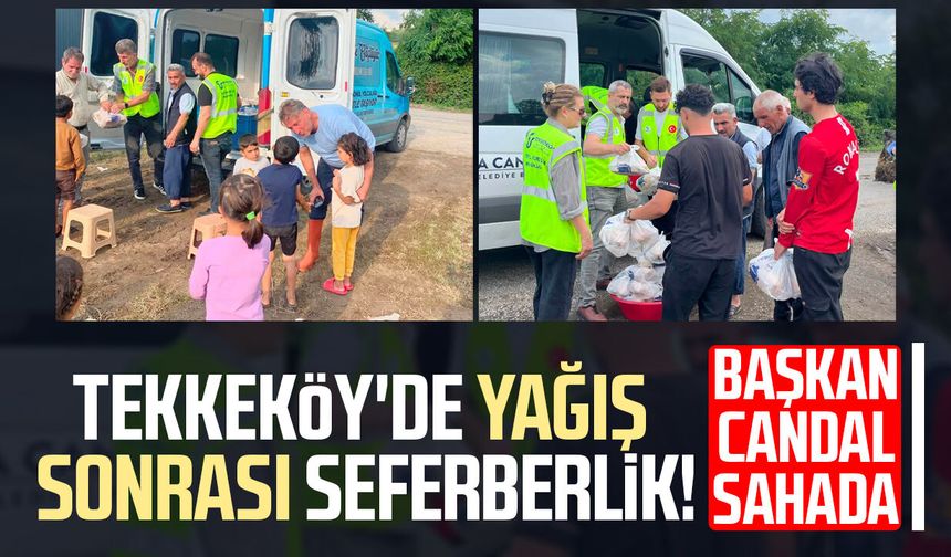 Tekkeköy'de yağıştan etkilenen mevsimlik işçilere destek