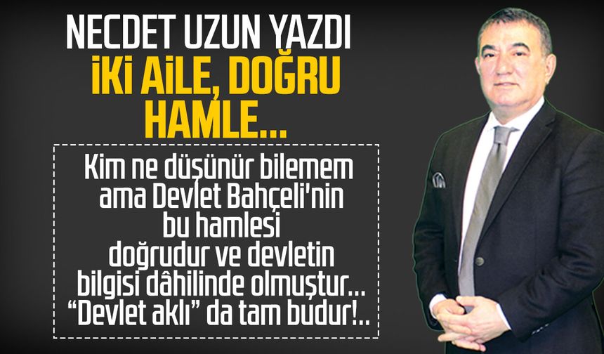 Necdet Uzun yazdı: İki aile, doğru hamle...