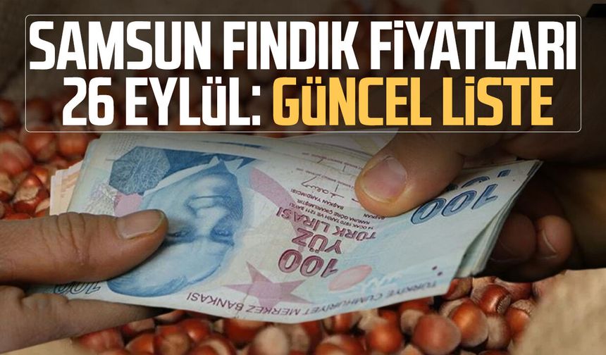 Samsun fındık fiyatları 26 Eylül Cumartesi: İlçe ilçe güncel fiyatlar