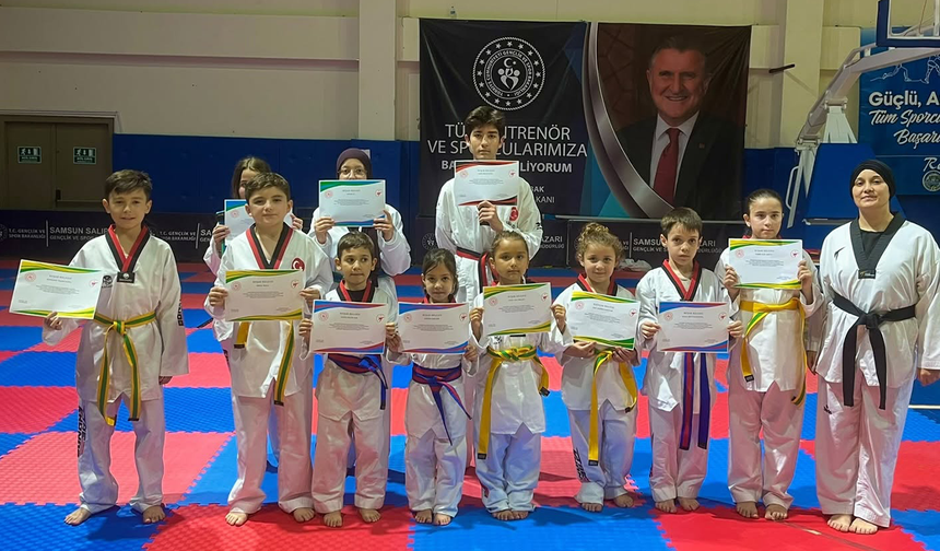 Samsun Salıpazarı’nda taekwondoda kuşak heyecanı