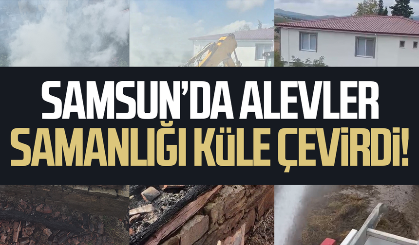 Samsun’da alevler samanlığı küle çevirdi!