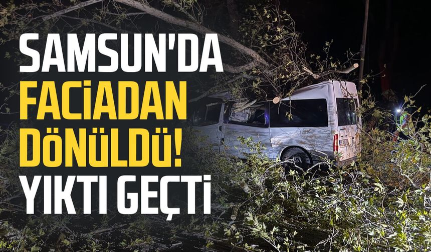 Samsun'da faciadan dönüldü! Rüzgar yıktı geçti
