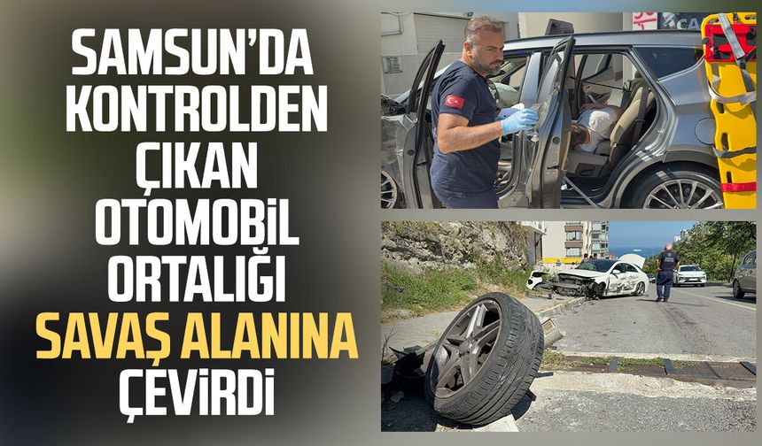 Samsun’da kontrolden çıkan otomobil duvara çarptı: 3 yaralı