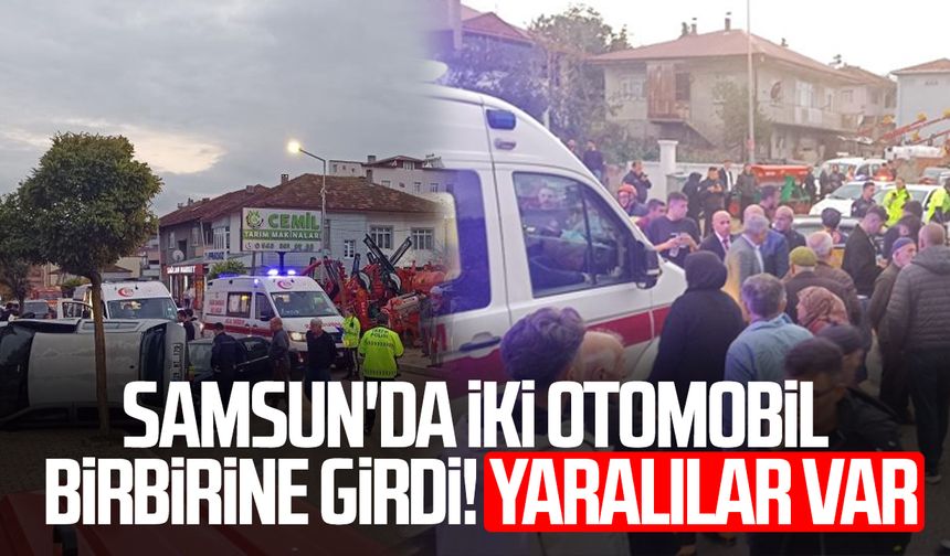 Samsun'da iki otomobil birbirine girdi! 4 yaralı