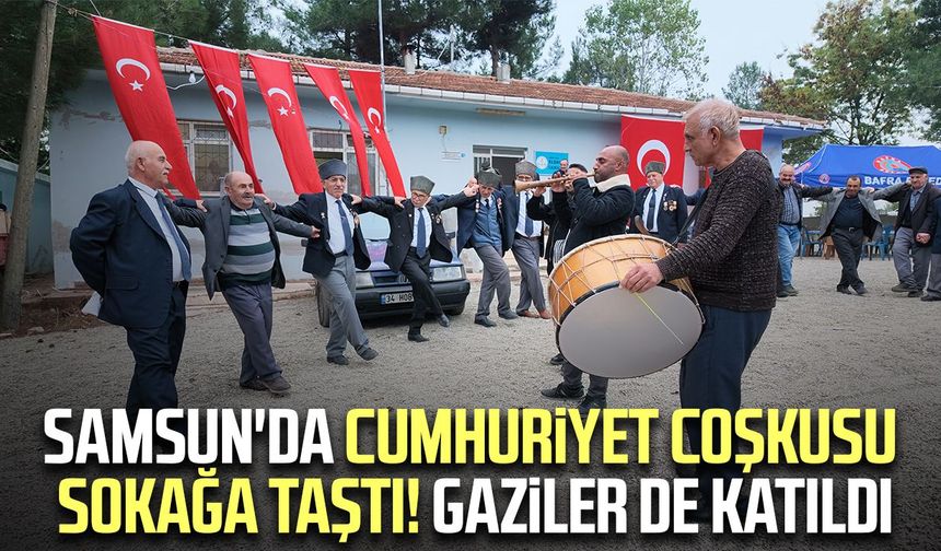 Samsun'da Cumhuriyet coşkusu sokağa taştı! Gaziler de katıldı