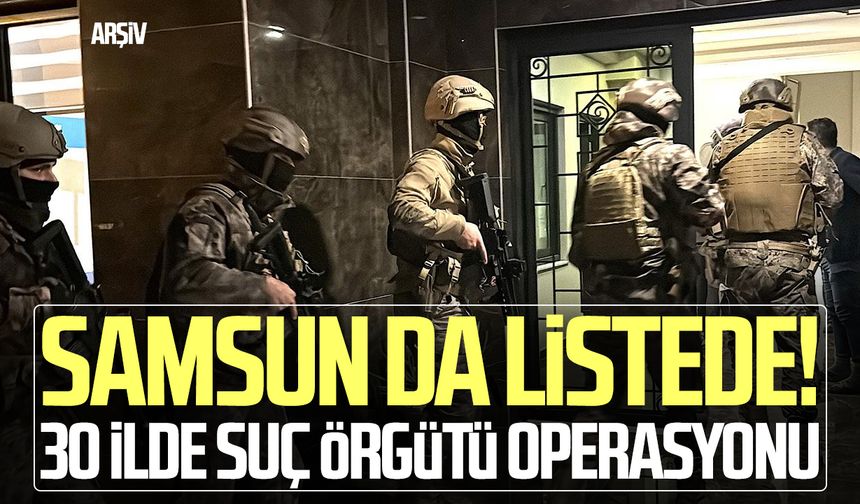 Samsun'un da aralarında olduğu 30 ilde suç örgütü operasyonu!