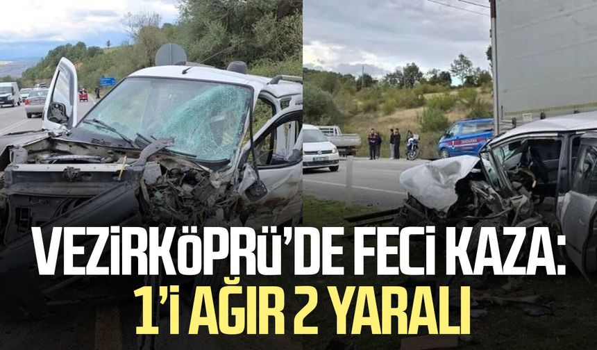 Vezirköprü’de feci kaza: 1’i ağır 2 yaralı