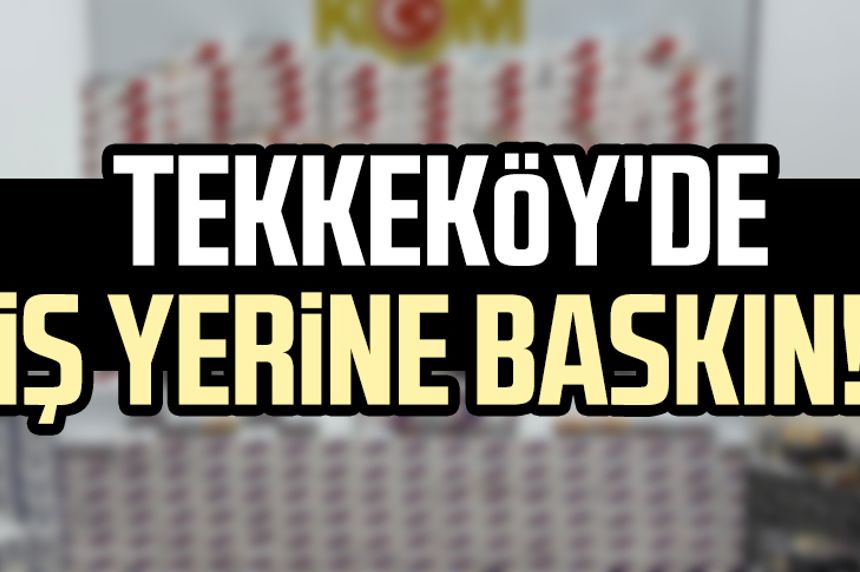 Samsun Tekkeköy'de iş yerine baskın! 77 bin 600 adet ele geçirildi
