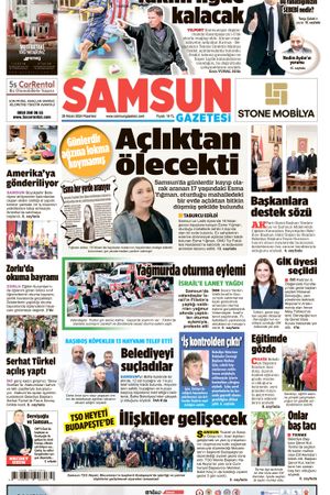 29 Nisan Pazartesi Samsun Gazetesi