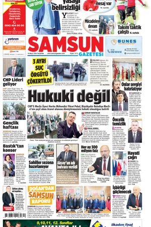 16 Mayıs Perşembe Samsun Gazetesi