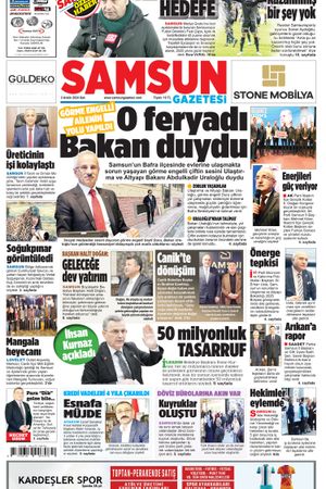 3 Aralık Salı Samsun Gazetesi